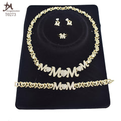 Gold-Plated MOM Necklace Set