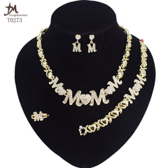 Gold-Plated MOM Necklace Set